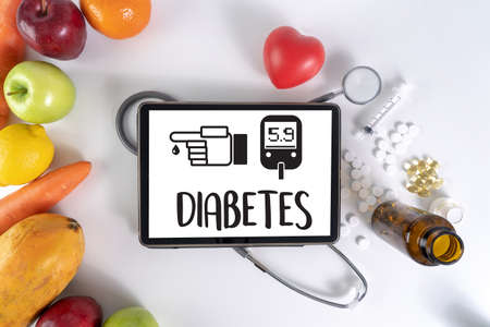a diabetes test, health Medical Concept , Obesity , blood test for diabetesの写真素材