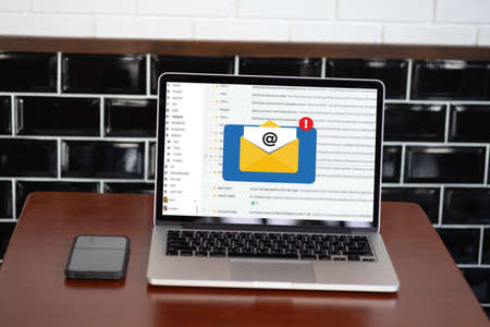 Mail Communication Connection message to mailing contacts phone Global Letters Conceptの写真素材