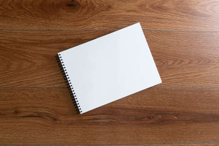Blank catalog portrait  catalog book mock up on wood branding identity magazines