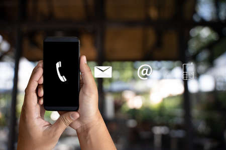 CONTACT US (Customer Support Hotline people CONNECT )の写真素材