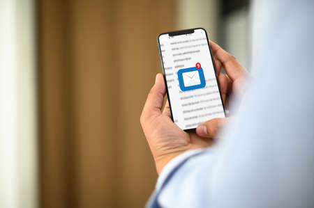 Mail Communication Connection message to mailing contacts phone Global Letters Conceptの写真素材