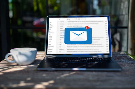 Mail Communication Connection message to mailing contacts phone Global Letters Conceptの写真素材
