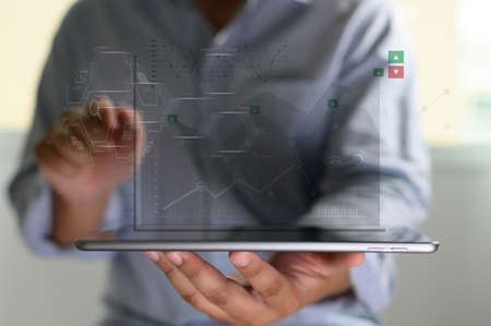 work hard Data Analytics Statistics Information Business Technologyの写真素材