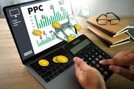 PPC - Pay Per Click concept Businessman working conceptの写真素材