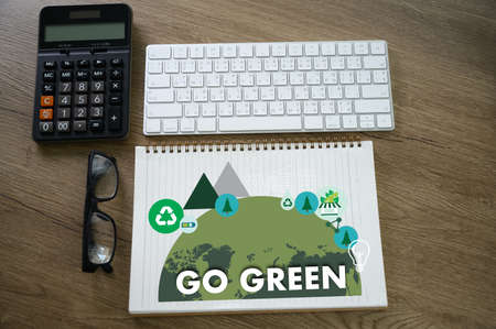 GO GREEN Life Preservation Protection Growth Project About Business Growth GO GREEN , Go Green field friendly man use computer environment  ceoの写真素材