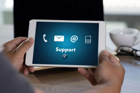 business Communication man customer  agent support service Support Information Support Conceptの写真素材