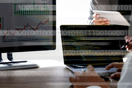 Programming code abstract technology background Developer programming and coding technology ...