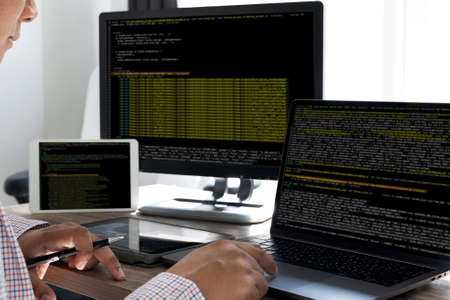 Programming code abstract technology background Developer programming and coding technology ...