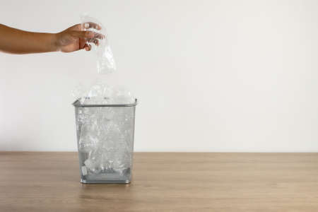 recycling man garbage bag for recycle cleaning Ecology concept