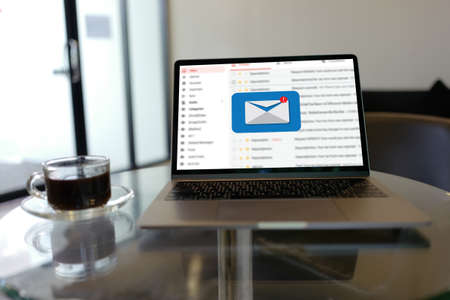 Mail Communication Connection message to mailing contacts phone Global Letters Concept computer...