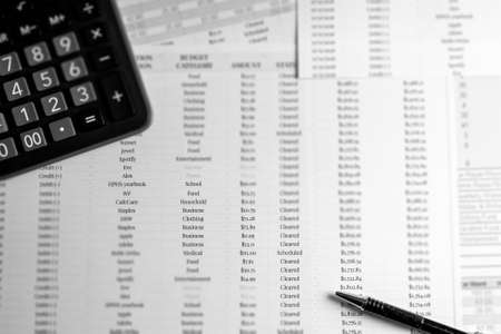 Accounting analysis businessman hand working Strategy Research analyzing financial data and chartsの写真素材