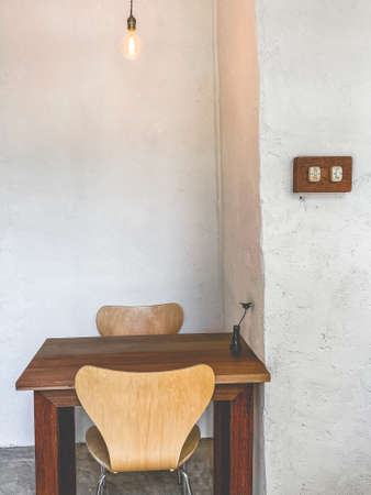 Layout in a loft style in dark colors open space interior view of various coffee
