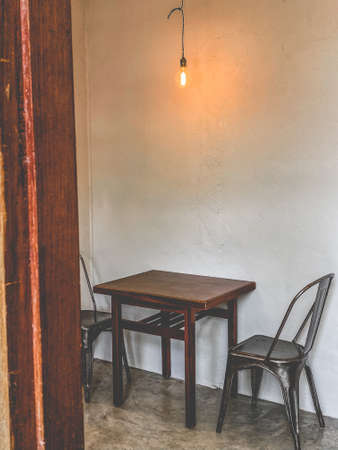 Layout in a loft style in dark colors open space interior view of various coffeeの写真素材