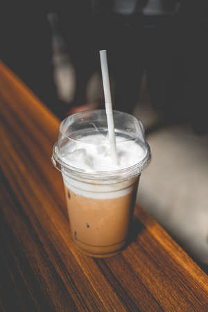 Layout in a loft style in dark colors open space interior view of various coffeeの写真素材