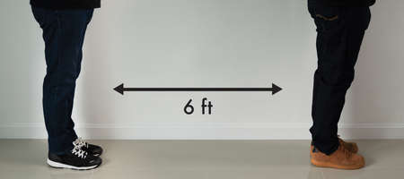Six Feet Guidelines physical distance to keep to avoid 6 feet the covid-19 contagion during the 2020
