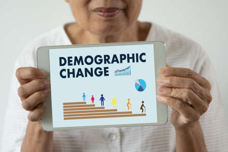 Older demographic senior show demographic change and Generations and Agingの写真素材