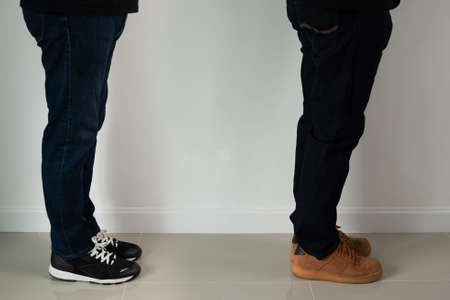Six Feet Guidelines physical distance to keep to avoid 6 feet the covid-19 contagion during the 2020の写真素材