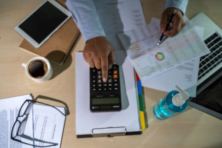 man working from home lockdownの写真素材