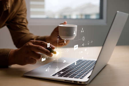 man work business writing working and schedule Calendar busy schedule tasks and appointments in Weekly Planner Scheduleの写真素材