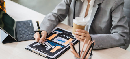 woman asian relax happy drinking morning coffee cup portrait of smiling girl cup at morning coffeeの写真素材