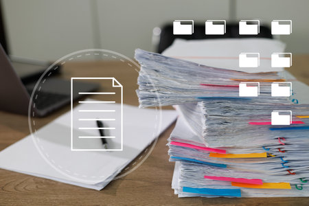 Businessman working reading documents graph financial to job succes Analyze document plans