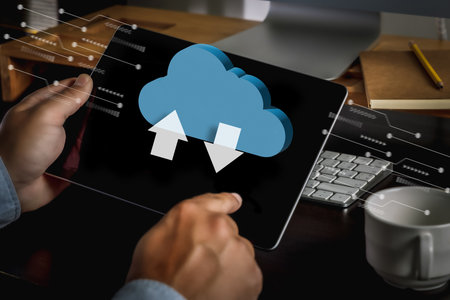 Cloud computing  Businessman  connect devices to cloud technology networking cloud computer