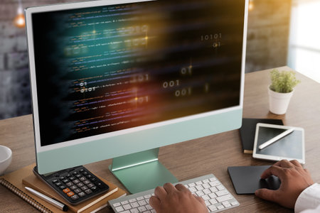 software engineer working on a laptop Website application development Technology concepts