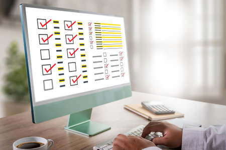 businessman SURVEY and Results Analysis Discovery Concept