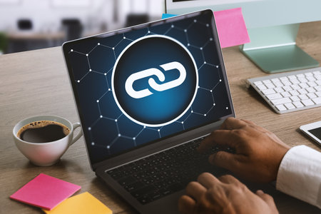 Backlinks Technology Online Web Backlinks  Web Businessman seo hyperlinkの写真素材