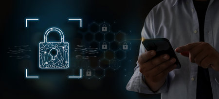 CYBER SECURITY Business technology Antivirus Alert Protection Security and Cyber Security Firewall Cybersecurity and information technologyの写真素材