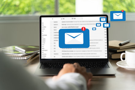 Mail Communication Connection message to mailing contacts phone Global Letters Conceptの写真素材