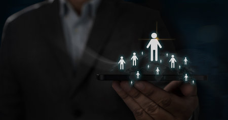 businessman resource HR management professional Human Resources HR management person is responsible for selecting people to join the work of HR.の写真素材