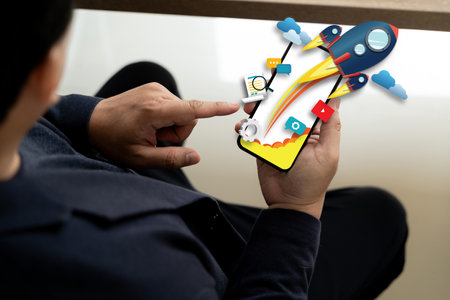 DIGITAL MARKETING new startup project MILLENNIALS Business People hands  use phone at work with...