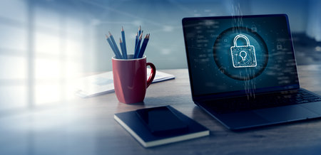 CYBER SECURITY Business technology Antivirus Alert Protection Security and Cyber Security Firewall...