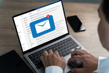Mail Communication Connection message to mailing contacts phone Global Letters Conceptの写真素材