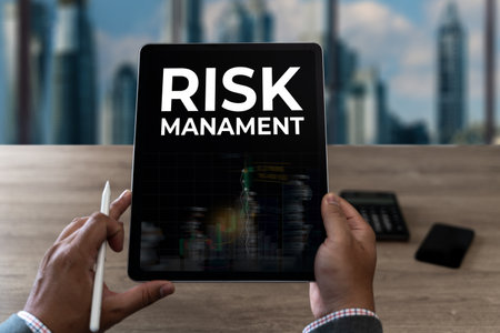 Risk management business finance crisis Businessman investment investing managing risk