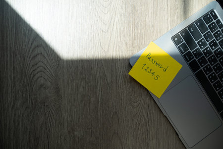 password protection note paper on computer Password security and data security protection password...