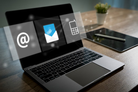 CONTACT US (Customer Support Hotline people CONNECT ) call phone, address, Chat messageの写真素材