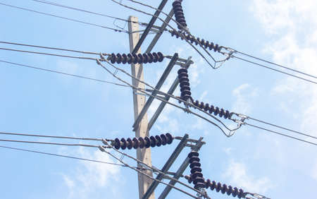 Electric power transmission lines High voltage.