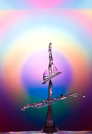 close up  water drop collisionの写真素材