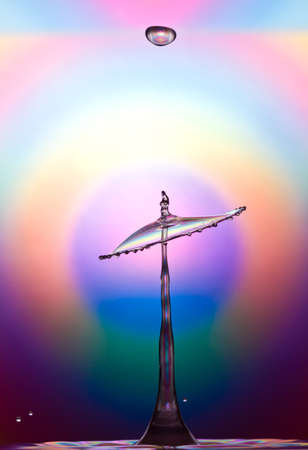 close up  water drop collisionの写真素材