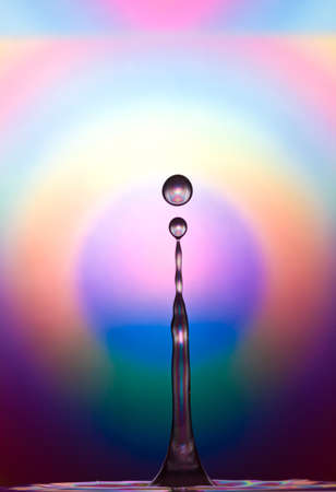 close up  water drop collisionの写真素材