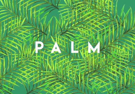 Tropical palm leaves patternのイラスト素材