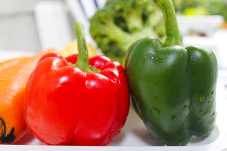 Red and green peppers