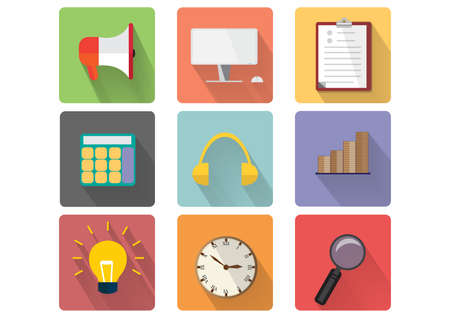 Set of flat design icons for Businessのイラスト素材