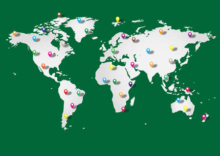 Vector map icon with Pin Pointerのイラスト素材