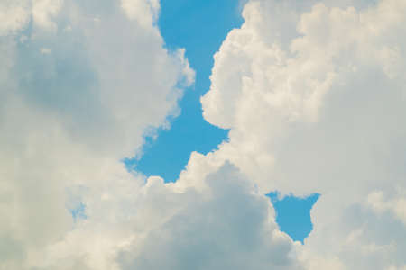 blue sky with cloud closeupの写真素材
