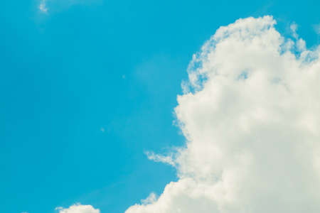 blue sky with cloud closeupの写真素材