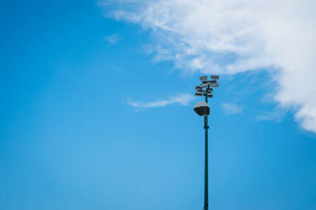 streetlight with beautiful blue sky backgroundの写真素材