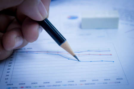 Showing business and financial reportの写真素材